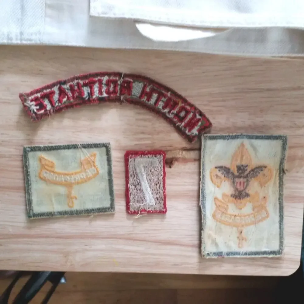 Vtg BSA Boy Scout Lot 50s 60s Vigil Honor OA Sash, Merit Badge Sash, Patches